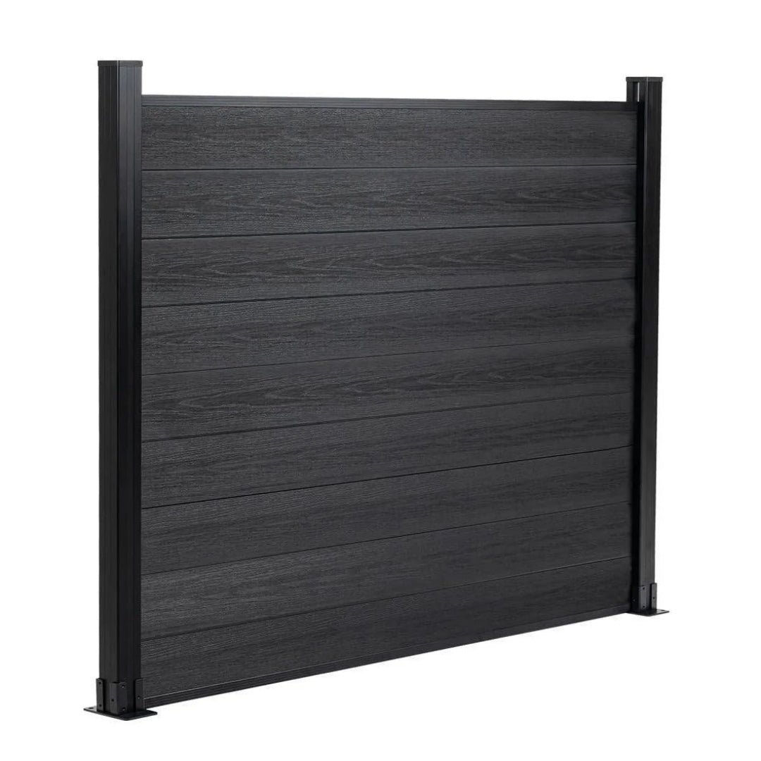 WPC Zaun Komplettset - anthrazit - 180 × 180 cm - inkl. Zubehör