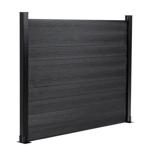 WPC Zaun Komplettset - anthrazit - 180 × 180 cm - inkl. Zubehör