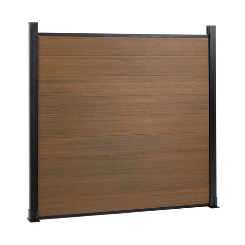 WPC Zaun Komplettset - braun - 180 × 180 cm - inkl. Zubehör